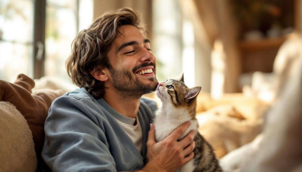 Dlaczego koty liżą właściciela po głowie? Weterynarz obala popularny mit