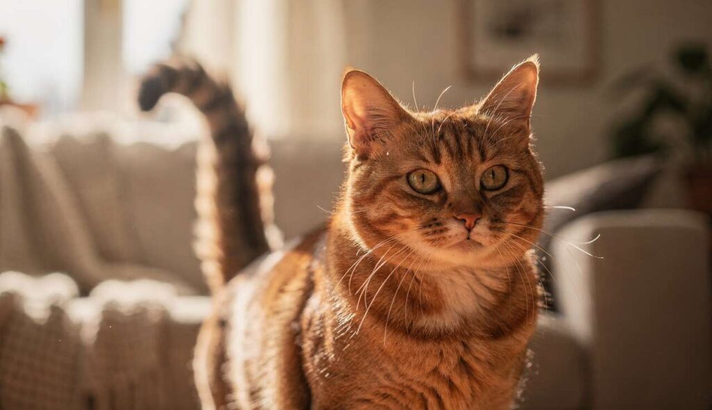 Kot podnosi ogon, gdy go głaszczesz? Ten sygnał mówi więcej, niż myślisz