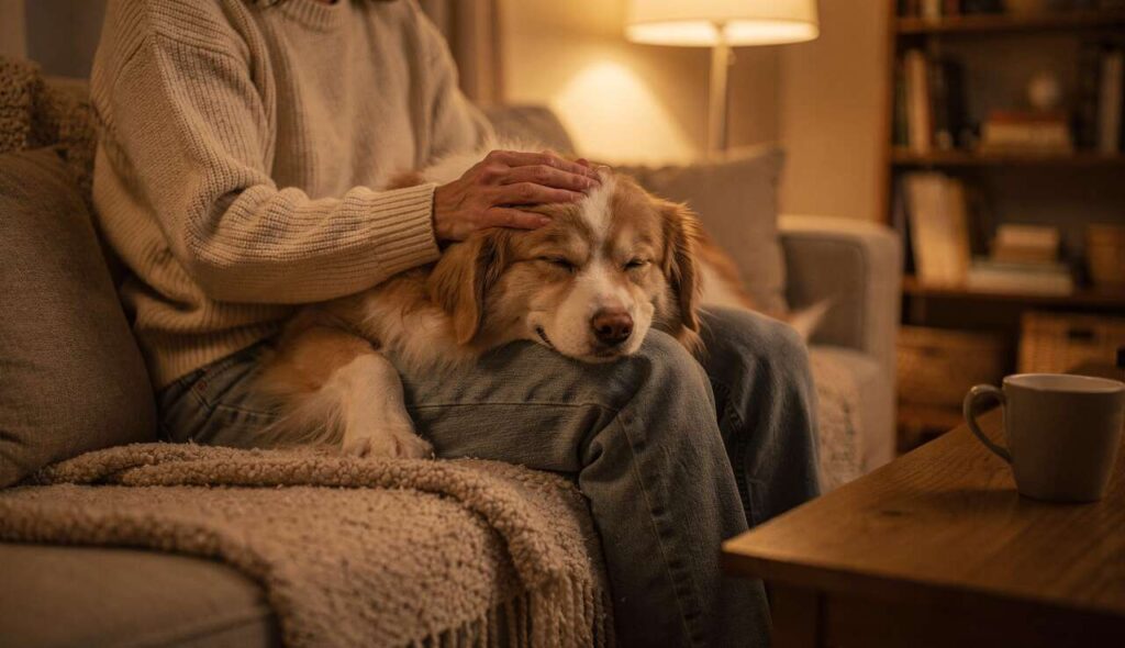 Dlaczego Twój pies kładzie głowę na Twoich kolanach? Behawiorystka wyjaśnia prawdziwy powód