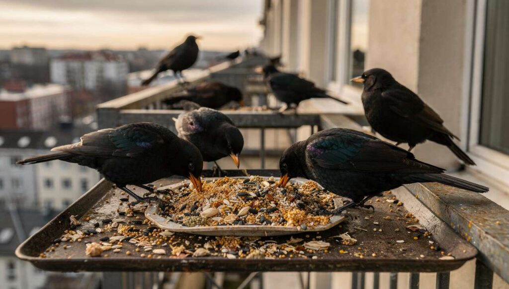Kosy na balkonach w marcu — ornitolodzy podają 4 zasady bezpiecznego dokarmiania