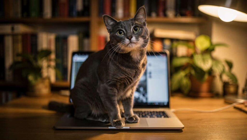 Twój kot siedzi na klawiaturze laptopa — naukowcy z PAN wyjaśniają to zachowanie