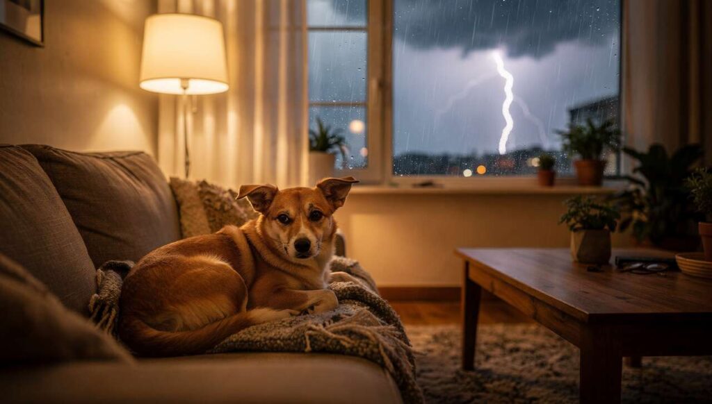 Wiosenna burza a Twój pies: weterynarze podają 4 sposoby na uspokojenie zwierzęcia