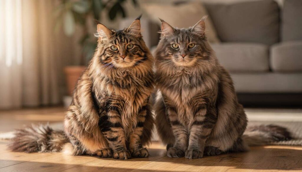 Maine Coon a Norweski Leśny: 6 różnic, które widać dopiero po kilku miesiącach