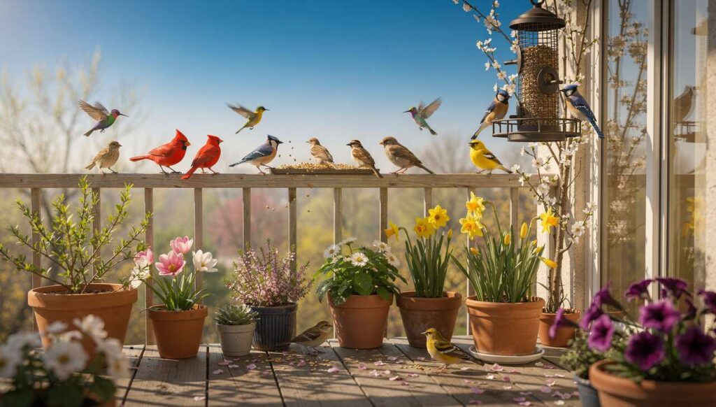 Ptaki na balkonie w marcu: OTOP wyjaśnia, jak im pomóc i kiedy przestać dokarmiać