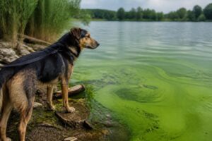 Zielony kożuch na wodzie? Nie pozwól psu wejść do jeziora — sinice mogą mu poważnie zaszkodzić